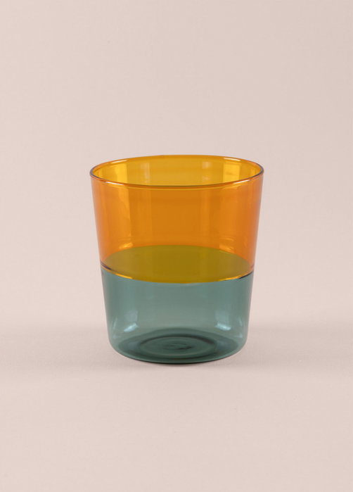 Hermia Vaso de Vidrio Hecho a Mano Ámbar 320 ml